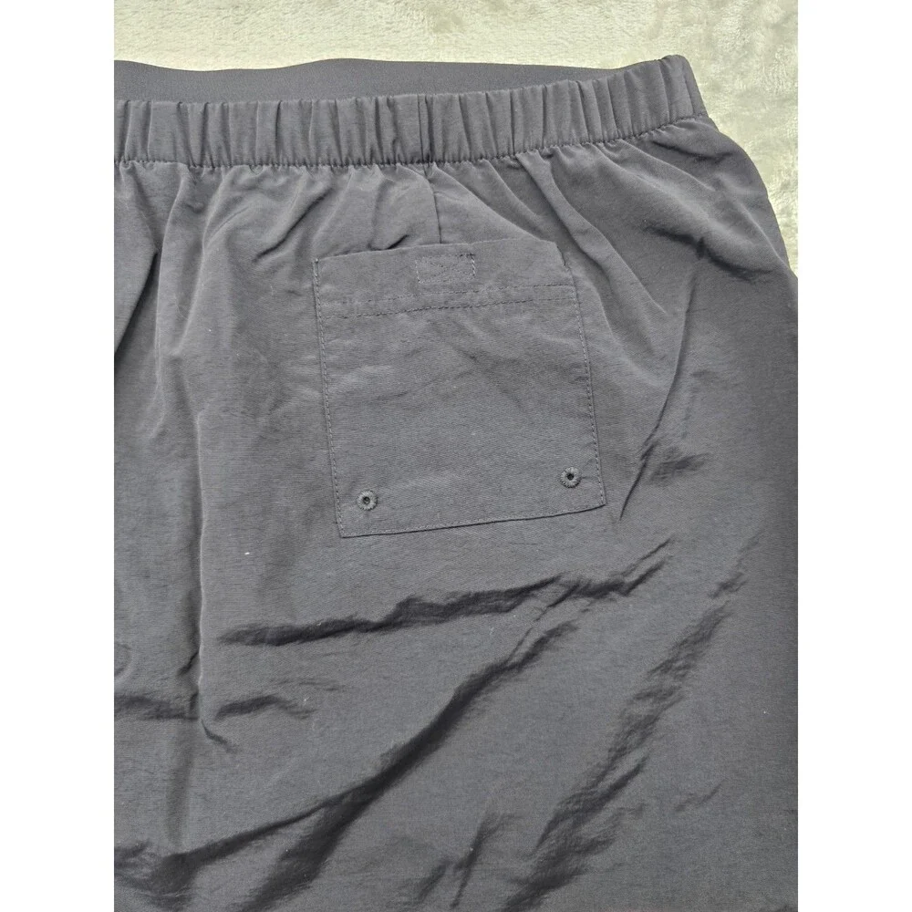 Lands End Womens Size 14 Black Active Swim Skirt Skort Side Zip Built In Lining